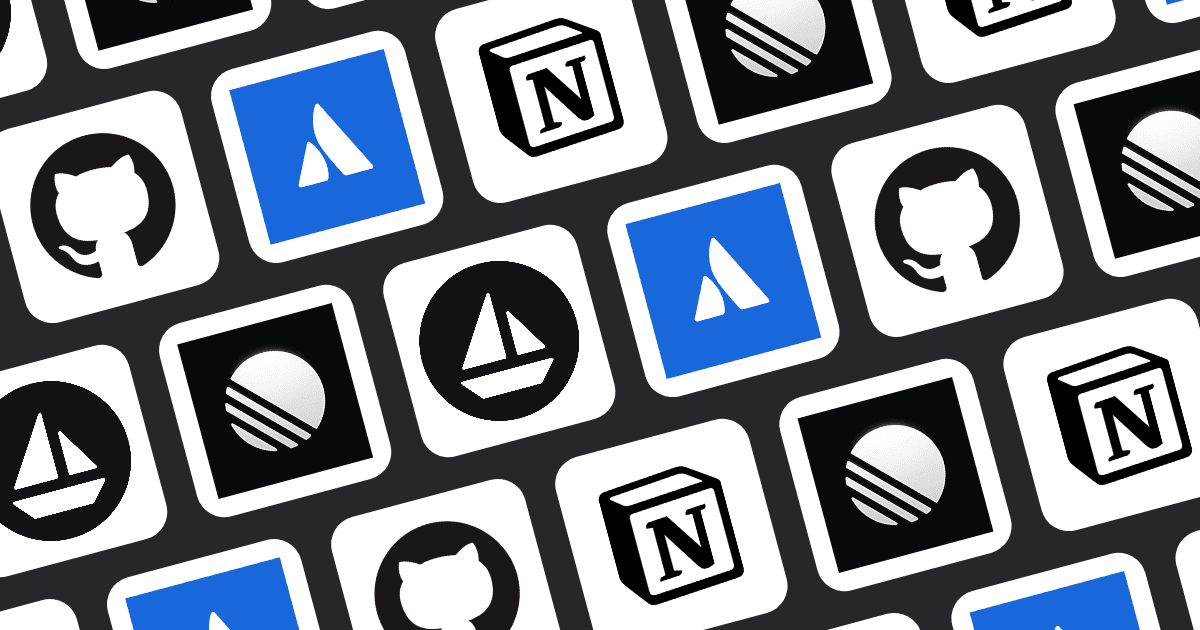 Icons representing software and R&D tools like GitHub, Jira, and Linear